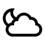 Cloud Moon Solid SVG Icon